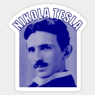 Nikola Tesla Blue Wave Portrait Sticker